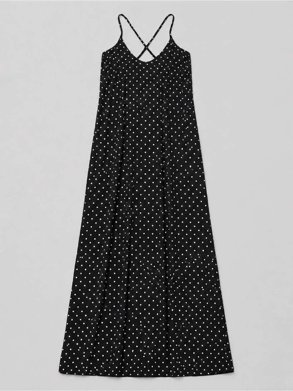 Old Navy Polka Dot Maxi Dress Black & White Medium